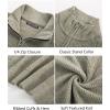 imagePJ PAUL JONES Mens Quarter Zip Sweaters Slim Fit Long Sleeve Casual Pullover Sweater Knit Textured Mock Neck Polo SweatersKhaki Green