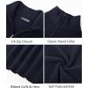 imagePJ PAUL JONES Mens Quarter Zip Sweaters Slim Fit Long Sleeve Casual Pullover Sweater Knit Textured Mock Neck Polo SweatersNavy Blue