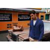 imagePJ PAUL JONES Mens Shawl Collar Cardigan Sweaters Knit Textured Sweater Button Down CardigansBlue