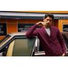 imagePJ PAUL JONES Mens Shawl Collar Cardigan Sweaters Knit Textured Sweater Button Down CardigansRed