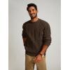 imagePJ PAUL JONES Mens Sweater Crewneck Cable Knit Pullover Sweater Casual Twist Textured SweatersCoffee
