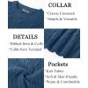 imagePJ PAUL JONES Mens Sweater Crewneck Cable Knit Pullover Sweater Casual Twist Textured SweatersGray Blue