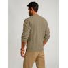 imagePJ PAUL JONES Mens Sweater Crewneck Cable Knit Pullover Sweater Casual Twist Textured SweatersKhaki