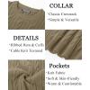 imagePJ PAUL JONES Mens Sweater Crewneck Cable Knit Pullover Sweater Casual Twist Textured SweatersKhaki