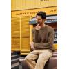 imagePJ PAUL JONES Mens Sweater Crewneck Knit Sweaters Casual Textured Pullover SweaterBrown