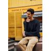 imagePJ PAUL JONES Mens Sweater Crewneck Knit Sweaters Casual Textured Pullover SweaterCharcoal Black