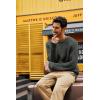 imagePJ PAUL JONES Mens Sweater Crewneck Knit Sweaters Casual Textured Pullover SweaterDark Green