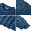 imagePJ PAUL JONES Mens Sweater Crewneck Knit Sweaters Casual Textured Pullover SweaterDenim Blue