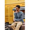 imagePJ PAUL JONES Mens Sweater Crewneck Knit Sweaters Casual Textured Pullover SweaterGray Blue