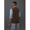imagePJ PAUL JONES Mens Sweater Vest Wool Blended Knitted Vest Sweaters VNeck Sleeveless Pullover VestsCoffee