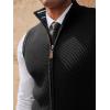 imagePJ PAUL JONES Mens Sweater Vests Slim Fit Twill Textured Full Zip Sleeveless Vests Casual OutwearBlack