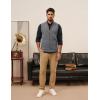 imagePJ PAUL JONES Mens Sweater Vests Slim Fit Twill Textured Full Zip Sleeveless Vests Casual OutwearLight Grey