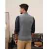 imagePJ PAUL JONES Mens Sweater Vests Slim Fit Twill Textured Full Zip Sleeveless Vests Casual OutwearLight Grey