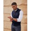 imagePJ PAUL JONES Mens Sweater Vests Slim Fit Twill Textured Full Zip Sleeveless Vests Casual OutwearNavy Blue