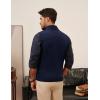 imagePJ PAUL JONES Mens Sweater Vests Slim Fit Twill Textured Full Zip Sleeveless Vests Casual OutwearNavy Blue