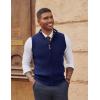 imagePJ PAUL JONES Mens Sweater Vests Slim Fit Twill Textured Full Zip Sleeveless Vests Casual OutwearRoyal Blue