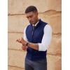 imagePJ PAUL JONES Mens Sweater Vests Slim Fit Twill Textured Full Zip Sleeveless Vests Casual OutwearRoyal Blue