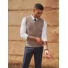 imagePJ PAUL JONES Mens Sweater Vests V Neck Cable Twist Knit Sleeveless Vests Casual Pullover SweaterApricot