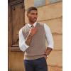 imagePJ PAUL JONES Mens Sweater Vests V Neck Cable Twist Knit Sleeveless Vests Casual Pullover SweaterApricot