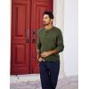 imagePJ PAUL JONES Mens Sweaters Solid Color Soft Warm Pullover Sweaters JerseyArmy Green