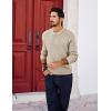 imagePJ PAUL JONES Mens Sweaters Solid Color Soft Warm Pullover Sweaters JerseyBeige