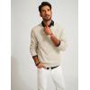 imagePJ PAUL JONES Mens V Neck Pullover Lightweight Wool Blend Long Sleeve Knit SweaterApricot