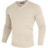 imagePJ PAUL JONES Mens V Neck Pullover Lightweight Wool Blend Long Sleeve Knit SweaterApricot