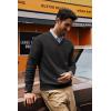 imagePJ PAUL JONES Mens V Neck Pullover Lightweight Wool Blend Long Sleeve Knit SweaterDark Gray