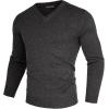 imagePJ PAUL JONES Mens V Neck Pullover Lightweight Wool Blend Long Sleeve Knit SweaterDark Gray
