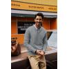imagePJ PAUL JONES Mens V Neck Pullover Lightweight Wool Blend Long Sleeve Knit SweaterGray