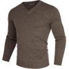 imagePJ PAUL JONES Mens V Neck Pullover Lightweight Wool Blend Long Sleeve Knit SweaterKhaki