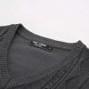imagePJ PAUL JONES Mens V Neck Sweater Vest Cable Knitted Pullover Sweaters VestBlack Grey