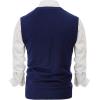 imagePJ PAUL JONES Mens V Neck Sweater Vest Cable Knitted Pullover Sweaters VestBlue