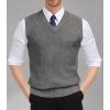 imagePJ PAUL JONES Mens V Neck Sweater Vest Cable Knitted Pullover Sweaters VestDark Grey