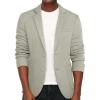 imagePJ PAUL JONES Mens Casual Knit Blazer Suit Jackets Two Button Lightweight Unlined Sport CoatGrey Green