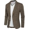 imagePJ PAUL JONES Mens Herringbone Tweed Blazer British Wool Blend Sport Coat JacketDark Brown