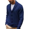 imagePJ PAUL JONES Mens Shawl Collar Cardigan Sweaters Knit Textured Sweater Button Down CardigansBlue