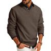 imagePJ PAUL JONES Mens V Neck Pullover Lightweight Wool Blend Long Sleeve Knit SweaterKhaki