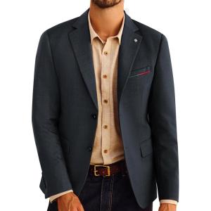 imagePJ PAUL JONES Mens Blazer Lightweight Sport Coats Casual Two Buttons Notched Lapel Suit Jacket with Removable BroochDark Blue
