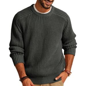 imagePJ PAUL JONES Mens Sweater Crewneck Knit Sweaters Casual Textured Pullover SweaterDark Green
