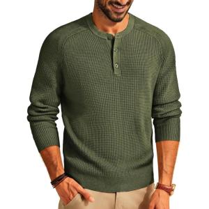 imagePJ PAUL JONES Mens Sweaters Solid Color Soft Warm Pullover Sweaters JerseyArmy Green