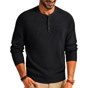 imagePJ PAUL JONES Mens Sweaters Solid Color Soft Warm Pullover Sweaters JerseyBlack
