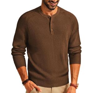 imagePJ PAUL JONES Mens Sweaters Solid Color Soft Warm Pullover Sweaters JerseyCoffee