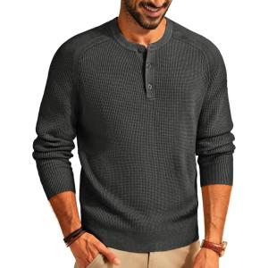 imagePJ PAUL JONES Mens Sweaters Solid Color Soft Warm Pullover Sweaters JerseyDark Grey