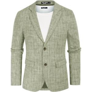 imagePJ Paul Jones Mens Herringbone Blazer Jacket Lightweight Casual Knit Sport CoatLinengreen
