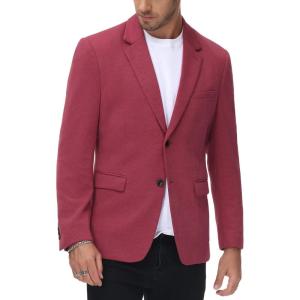 imagePJ Paul Jones Mens Herringbone Blazer Jacket Lightweight Casual Knit Sport CoatWine