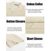 imagePJ PAUL JONES Mens Casual Button Down Shirts  Short Sleeve Summer Textured Beach WrinkleFree ShirtsBeige