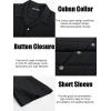 imagePJ PAUL JONES Mens Casual Button Down Shirts  Short Sleeve Summer Textured Beach WrinkleFree ShirtsBlack