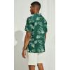 imagePJ PAUL JONES Mens Casual Button Down Shirts  Short Sleeve Summer Textured Beach WrinkleFree ShirtsDark Greenfloral
