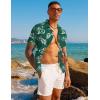 imagePJ PAUL JONES Mens Casual Button Down Shirts  Short Sleeve Summer Textured Beach WrinkleFree ShirtsDark Greenfloral